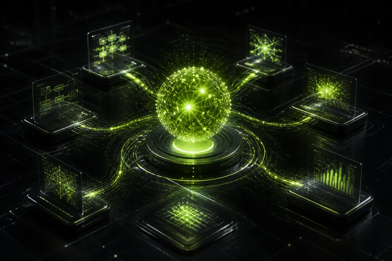 Núcleo de inteligência artificial coordenando agentes autônomos